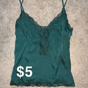 Emerald Silky Lace Cami